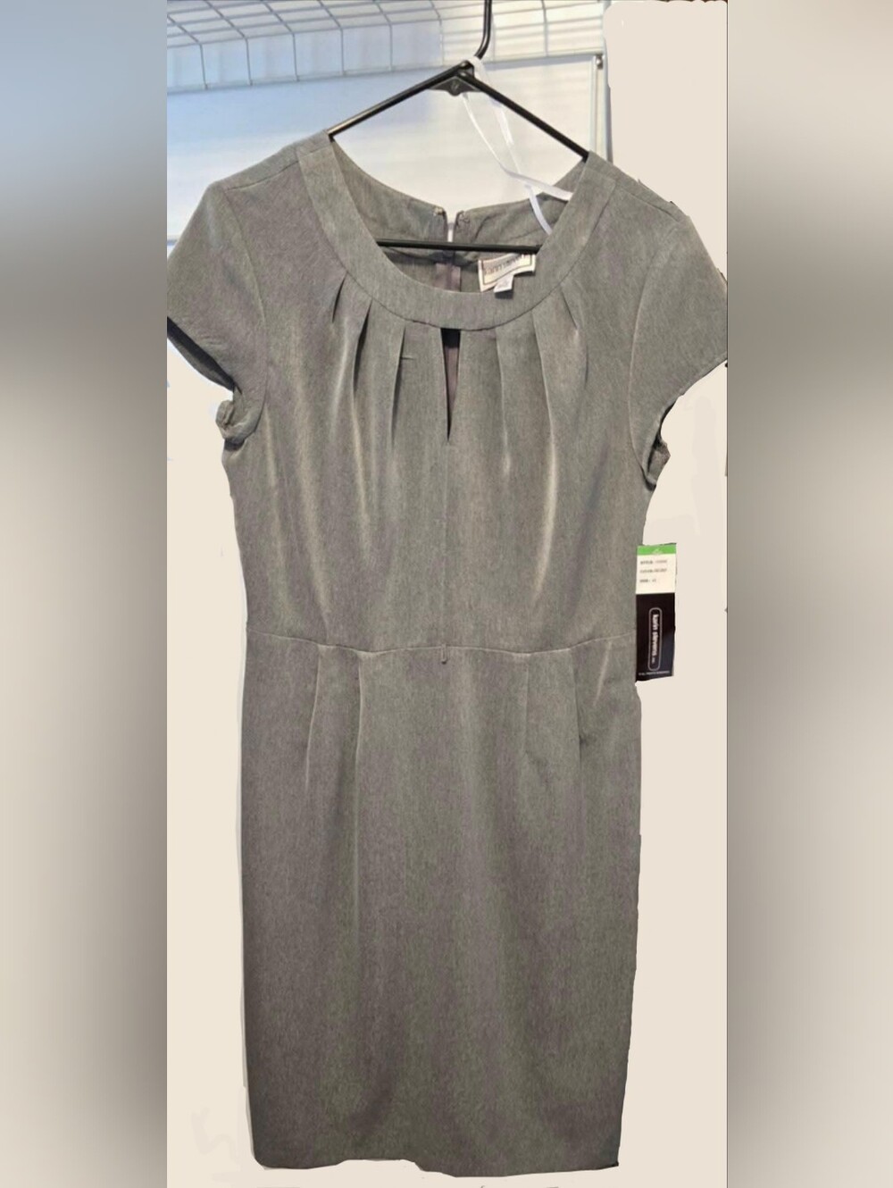 Karin Stevens Classic Grey Cap-Sleeve Sheath Dress -New With Tag